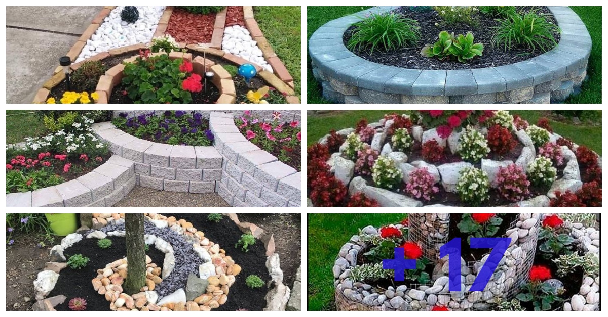 17 ideas para elaborar bordes de jardines con bloques ó piedras - JARDINES  CASA